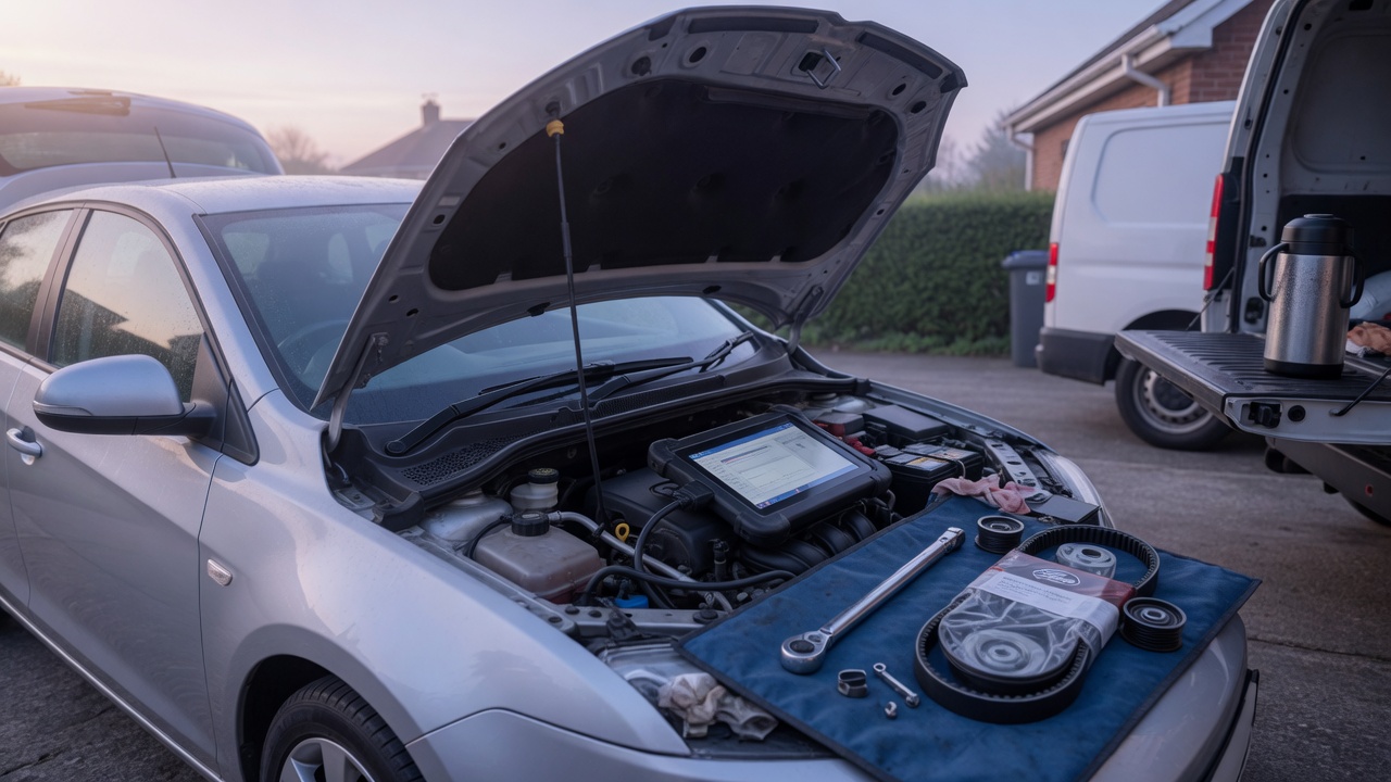 Independent mobile mechanic video marketing in 2026: the 60-second at-the-driveway named-mechanic meet-your-mechanic walkthrough that fills the diagnostic-cambelt-and-DPF-regen diary (and the polished cinematic drone-over-a-signwritten-transit reel that quietly loses first jobs)